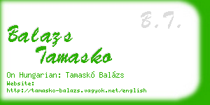 balazs tamasko business card